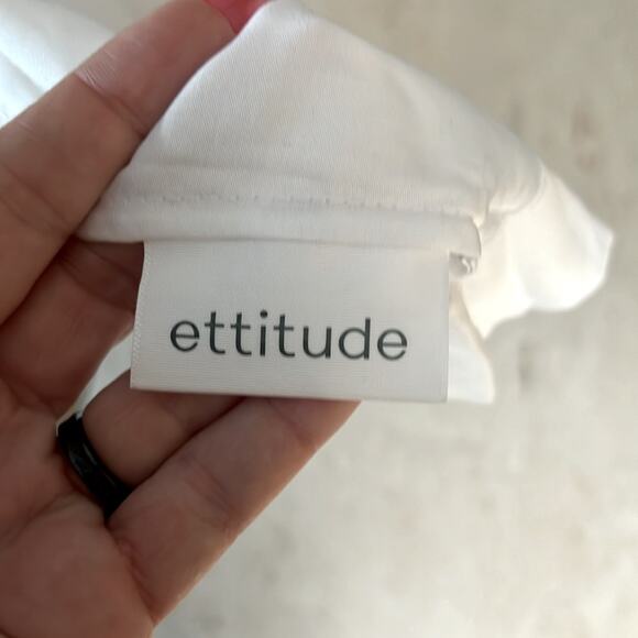 NWT $250 ANTHROPOLOGIE lovers ETTITUDE ROBE bamboo loycell sateen white M - Picture 9 of 14